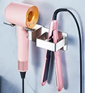 Hair Dryer Holder Wall Mounted, Hair Tool Organizer Stainless Steel Blow Dryer Holder Adhesive Ha...