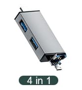 USB &amp; Micro USB &amp; USB-C to SD/Micro SD Memory Card Reader Adapter, 4-in-1 Portable Dual Card Slot...