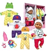 Soft Body Baby Doll with Accessories &amp; 4 Sets of Animal Outfits, Realistic Baby Doll with Clothes...
