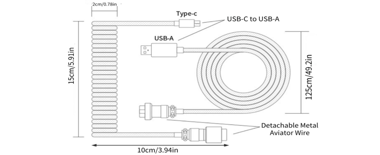 Coiled Keyboard Cable
