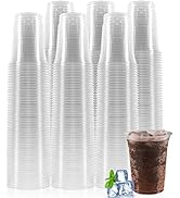 WUHUIXOZ 12 oz PET Plastic Cups, 300 Pack, Clear, Disposable, Durable, Resistant, BPA Free, Recyc...