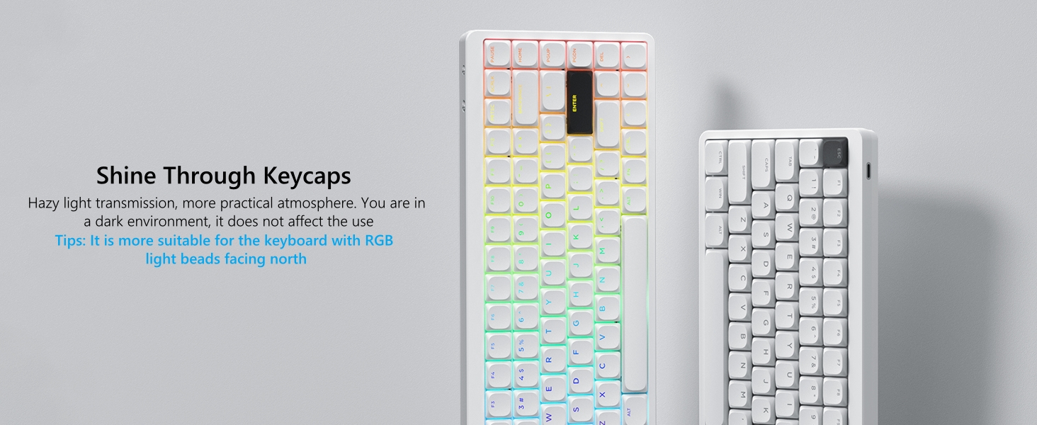 Low Profile Keycap, Shine Through Keycaps, Custom Keyboard Keycaps 75 Percent