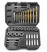 40 pcs Bolt Extractor Set, Screw Extractor, hub nut Removal Tool with Left-Hand Drill bit, HSS Co...