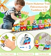 Toddler Toys for 1 2 3 Year Old, Electric Farm Animal Train Set with Music, Lights &amp; Steam, Monte...