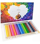 FUNLAVIE 24 Mechanical Colored Pencils with 24 Lead Refills for Adult Coloring Books, 2.6mm Oil-B...