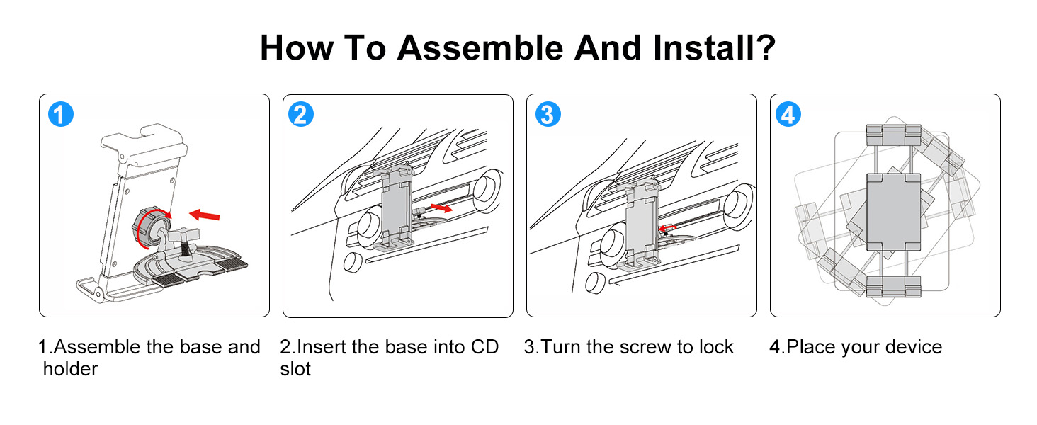 PLDHPRO CD Slot Tablet Car Mount