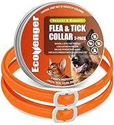 EcoVenger Dog &amp; Cat Collar Repellent 2-Pack Orange, Built-in Pant-Based Formula Strong Repellency...
