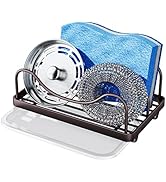 Consumest Sponge Holder for Kitchen Sink, Movable Sink Caddy for Countertop Organizer, 304 Stainl...