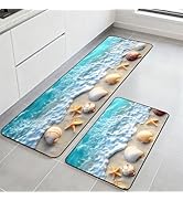 AOHMPT Kitchen Rugs Set of 2, Non-Slip Washable Floor Mats, Colorful Decorative Absorbent Runner ...