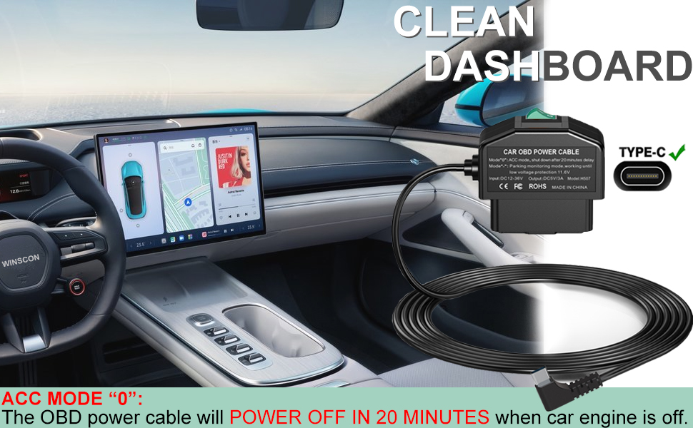 OBD 2 dashcam hardwire kit
