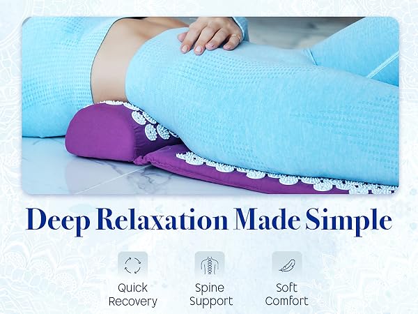 The included bolster targets hard-to-reach areas, making this your go-to acupuncture mat full body