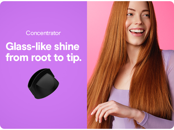 glass-like shine from root to tip
