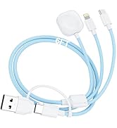 Travel Apple Watch Charger 3 in 2 USB C Cable for iwatch iPhone ???????????????? Nylon Braided US...