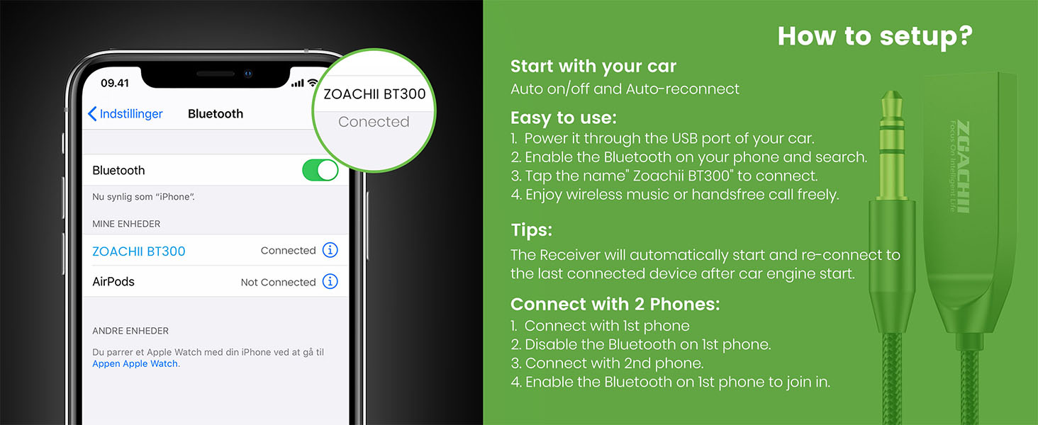 bluetooth aux adapter for car