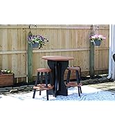 Leisure Accents Patio Table &amp; Stools (Black/Redwood, with 2 Barstools)