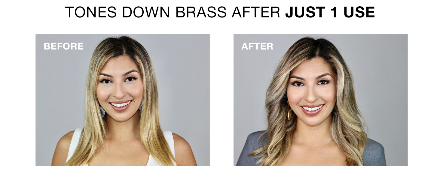 Clairol Shimmer Lights purple shampoo tones down brass after just one use
