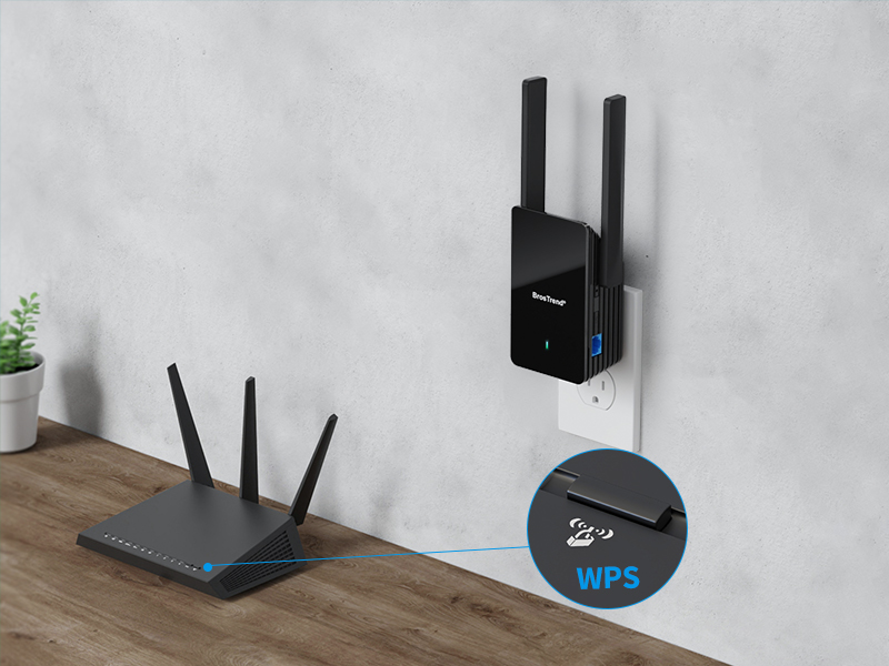 WiFi to Ethernet Adapter WPS Setup Step 1 Press the WPS Button on Your WiFi Router