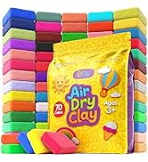 FlyFlag Air Dry Clay - 70 Colors, Ultra Light and Soft, Non-Toxic Modeling Clay for Kids with Too...