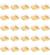 DOITOOL 150 Pack Single Clear Plastic Mooncake Box with Transparent Lids, Square Moon Cake Trays ...