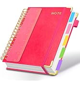 Hardcover Spiral Notebooks for Work 8''x 10'', 300 Pages 5 Subject Notebook with Dividers &amp; Tabs,...