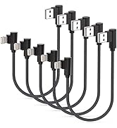 Osecet iPhone Charger 1ft MFi Certified 5 Pack Right Angle Lightning Cable 1 Foot 90 Degree Nylon...