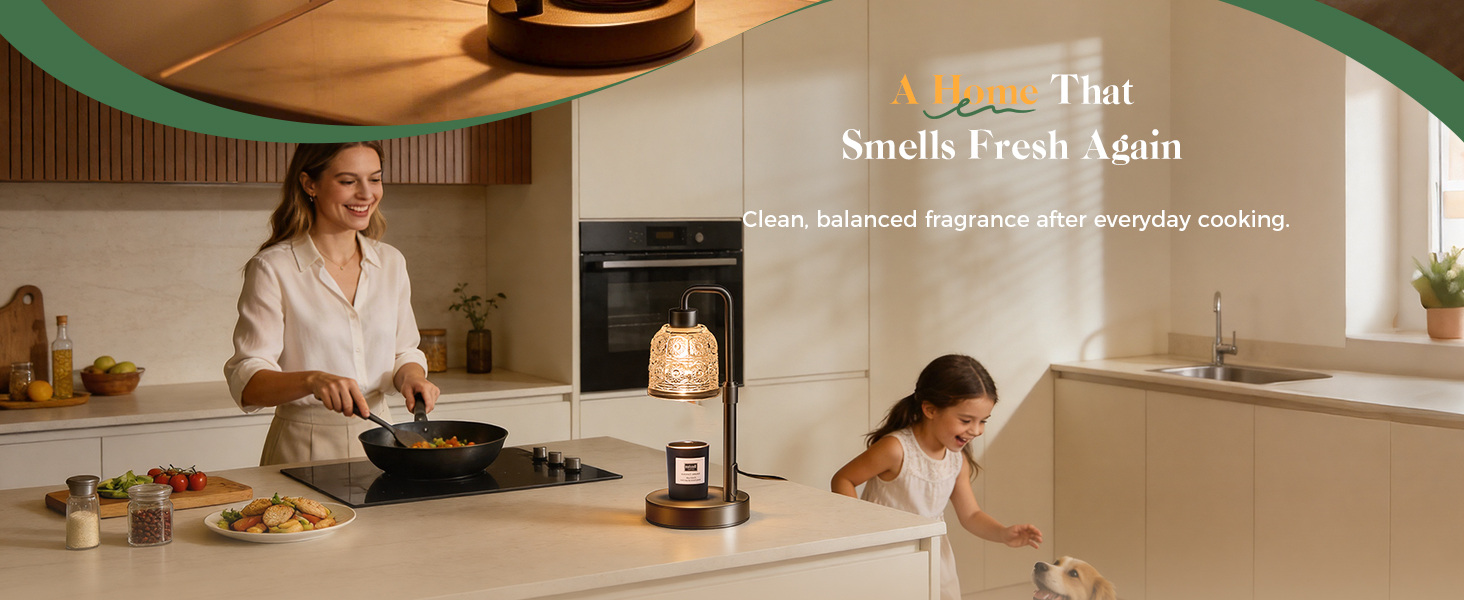 home kitchen counter lamp candle warmer timer auto shut off bulb black jar candle countertop men