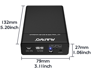2 bay raid enclosure data transfer storage housing container cabinet