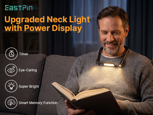 neck reading light features warm amber 1600K color modes directional beams auto shut-off timers