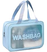 DAPOWER Travel Toiletry Bag for Women and Men, Matte Translucent Toiletry Bag with Handy Handle, ...