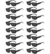 16 Pack Rectangle Sunglasses for Women Retro Colored Square Glasses Bulk 90s Vintage Eyewear Unie...