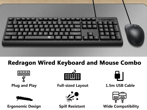 Wired Keyboard Mouse Combo