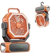 VVU&amp;CCO Portable Fan for Camping with LED Lantern,20000mAh Rechargeable Battery,65H Runtime,USB-C...