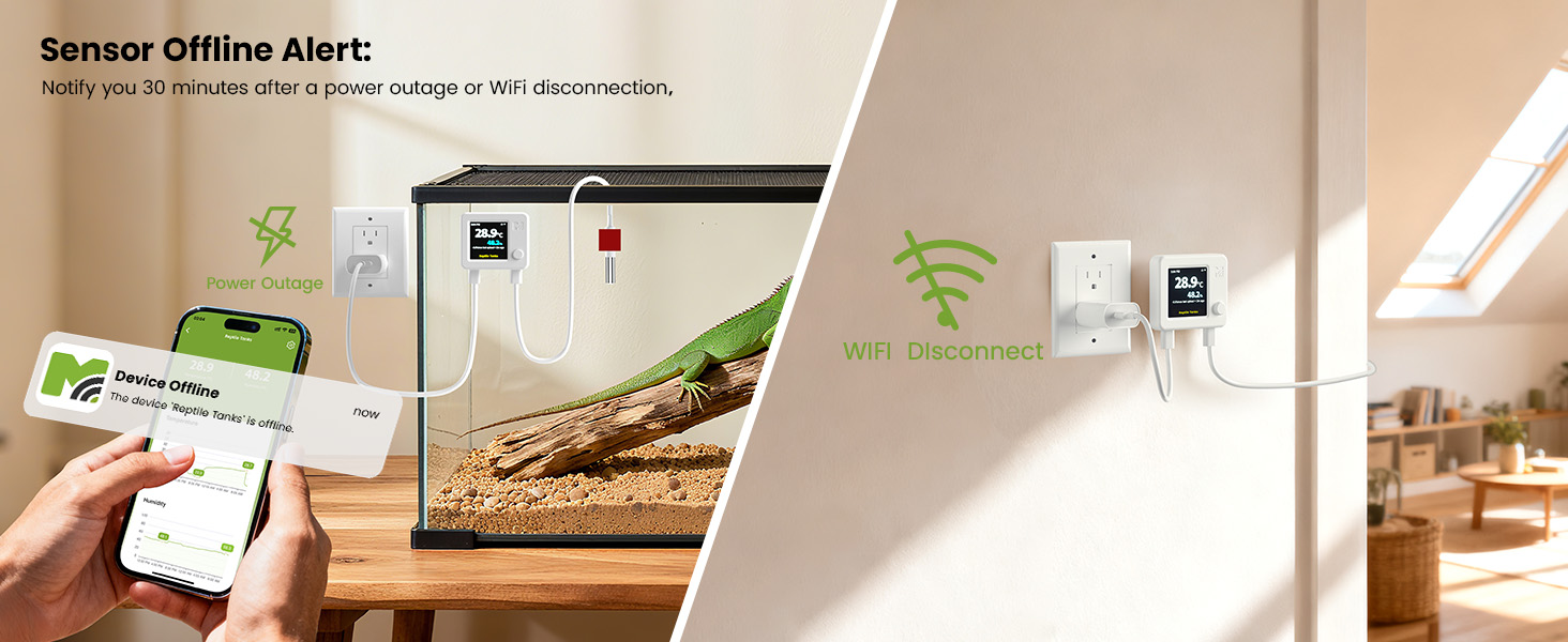 Sensor Offline Alert: Notify you 30 minutes after a power outage or Wi-Fi disconnection