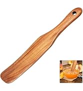 Wooden Spatula for Sourdough Starter, Mixing, Cooking &amp; Baking - Teak Kitchen Utensil with Flat E...