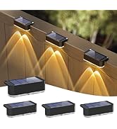 Peasur Solar Fence Lights Outdoor 4 Pack, Waterproof LED Steps Light Solar Powered, Deck Lights f...