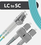 LC to SC Fiber Patch Cable Multimode Duplex - 2m (6.56ft) - 50/125um OM3 10G LSZH - Beyondtech Pu...