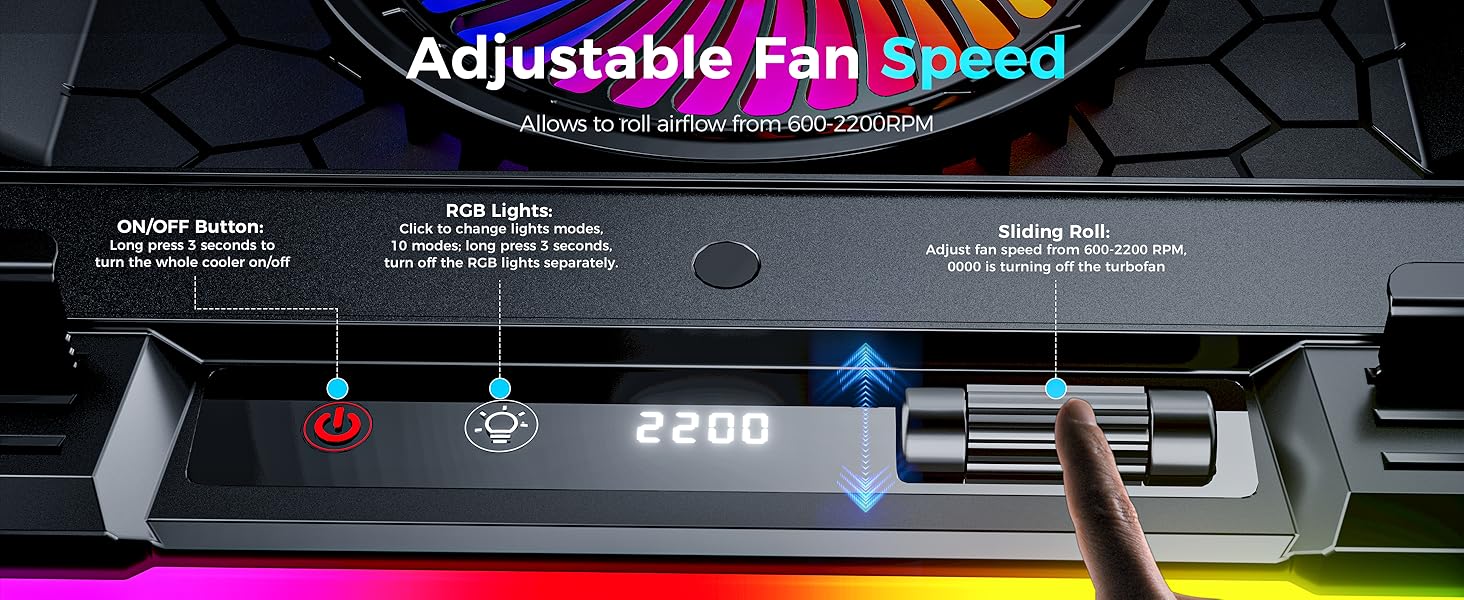 LCD display easy to operate laptop cooler