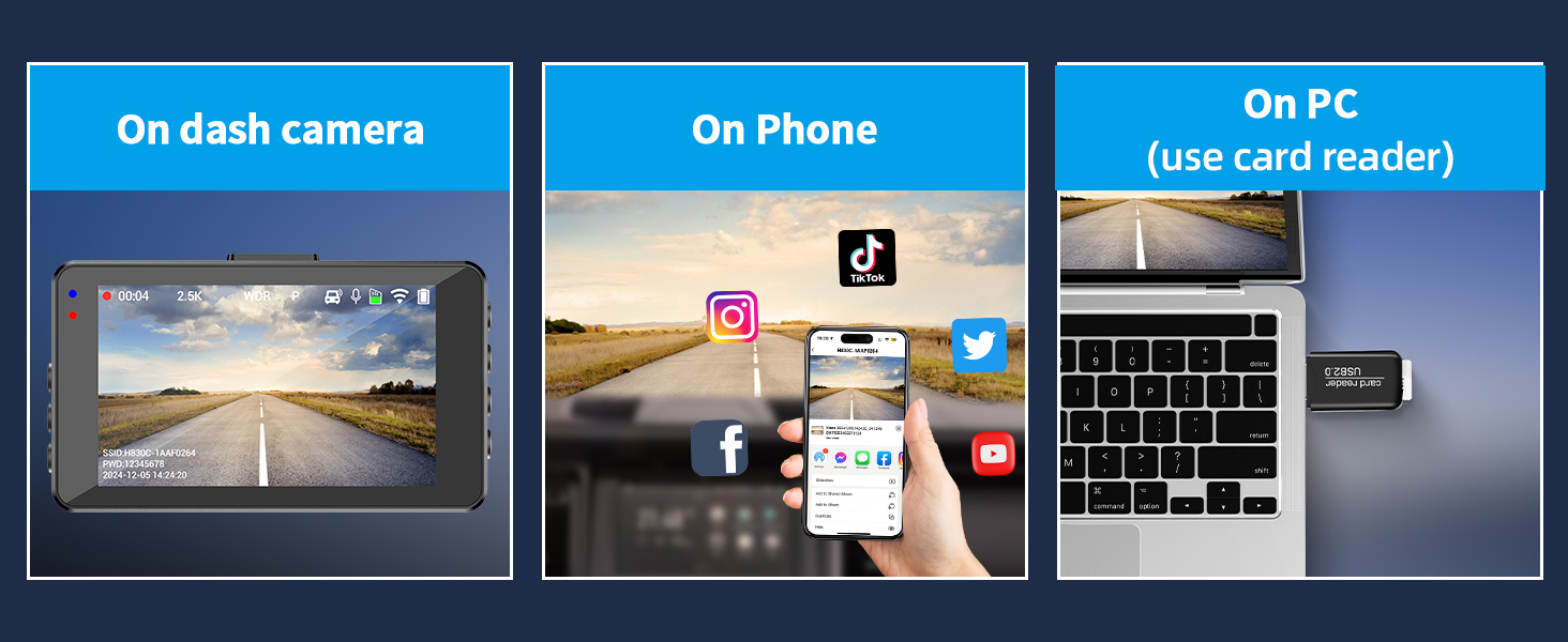 dash camera for cars front and rear