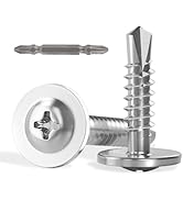 VGBUY 250pcs Self Drilling Screws for Metal,#8 x 1/2 Inch 410 Stainless Steel Self Tapping Sheet ...