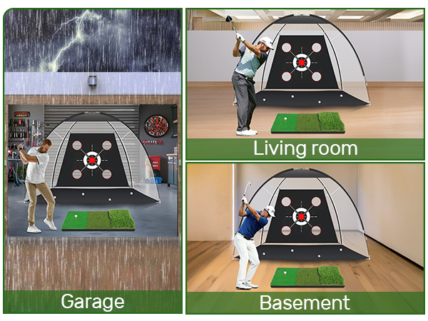 Golf Net, Golf Practice Net with Golf Mat, Golf Hitting Aid Nets for Backyard Chipping Training
