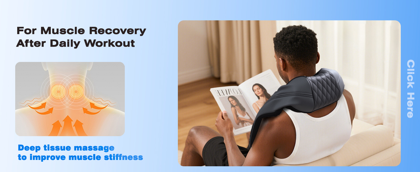 neck and shoulder massager with heat shiatsu neck and back massager shoulder massager