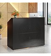 Tribesigns Reception Desk with Counter, Modern Front Desk Reception Room Table with Cable Grommet...