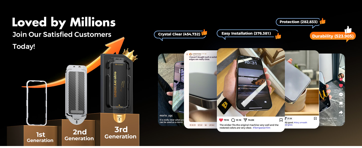 UNBREAKcable iPhone 16 Pro Max Screen Protector Tempered Glass