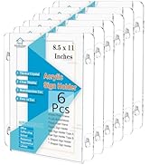 PecMuikee Acrylic Window Sign Holder Suction Cups 8.5 X 11 ,Clear Acrylic Frames Wall Mount Adver...