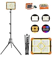 Rechargeable Camping Light with Tripod Stand, 12000mAh Solar Work Light Portable, Cordless LED Jo...