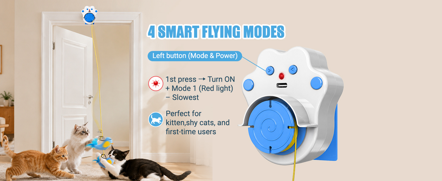 Gentle Mode(Red)-Perfect for kitten,shy cats, and first-time users