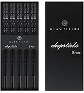 5 Pairs Japanese Fiberglass Chopsticks, GLAMFIELDS Reusable Chop sticks Dishwasher Safe, Non-slip...
