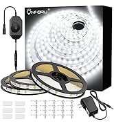 Onforu 49.2ft White LED Strip Lights, 6000K Daylight White Dimmable Strip Lighting, 2835 LEDs LED...