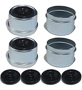 LUXTRKSTO 4PCS 1.98" Trailer Hub Dsut Cap,Trailer Axle Wheel Bearing Dust Cap Cup Grease Cover wi...