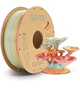 Sovol 3D Printer Silk Shiny Gradient Multicolored Fast Change Rainbow PLA 1kg (2.2 lbs) Spool 3D ...